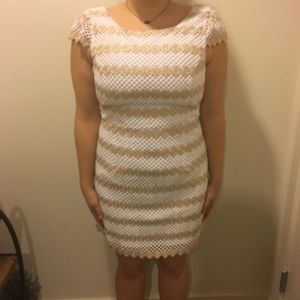 Lilly Pulitzer white and gold striped dress